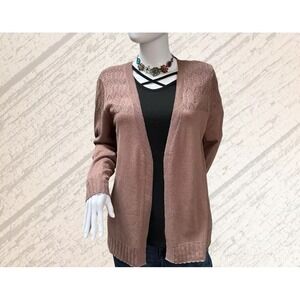 Lety and Me Woman's Size Large Open Front Long Mauve Cardigan NWT!
